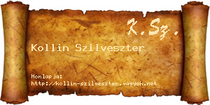 Kollin Szilveszter névjegykártya